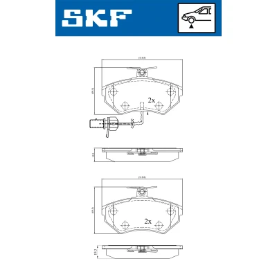 Bild av SKF VKBP 80547 E Jeu de plaquettes frein contact signal d&#039;usure inclus VOLKSWAGEN: Passat B5 GP Break, Berline, Berline