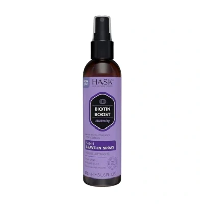 Bild av HASK uppfriskande 5 i 1 Leave balsam spray med biotin för alla hårtyper, djurförsöksfri, färgsäker, glutenfri, utan sulfater, parabener flaska 175 ml