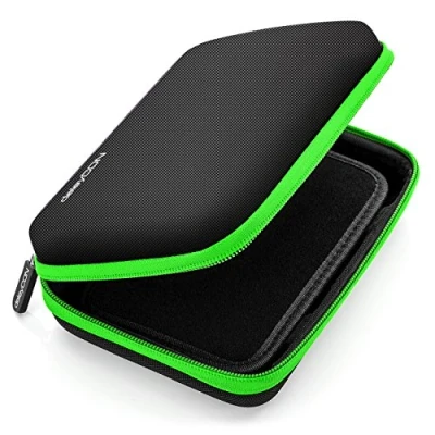 Bild av deleyCON Fodral Till Navigeringsapparater Navi Case 6 Tums &amp; 6,2 (17 x 12 4,5 cm) Robust Slagtåligt 1 Innerfack Svart/Grön