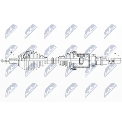 Bild av NTY NPW VV 042 Arbre de transmission Essieu avant droit Boîte automatique VOLVO: V60 I, V70 3, S80 II