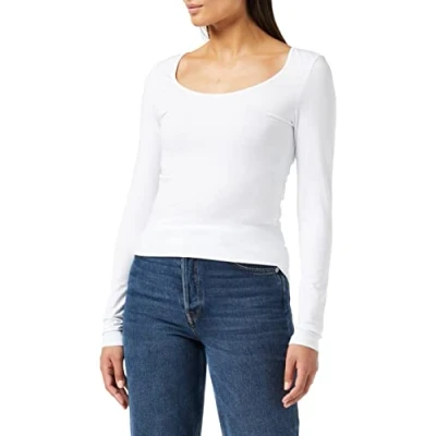 Bild av VERO MODA Damer Vmmaxi My Ls Soft Uneck Ga Noos långärmade tröjor, vit (ljus ljus vit), S