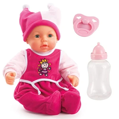 Bild av Bayer Design 94682AA Hello Baby babydocka, mjuk kropp, pratar, flyttar munnen, napp, flaska
