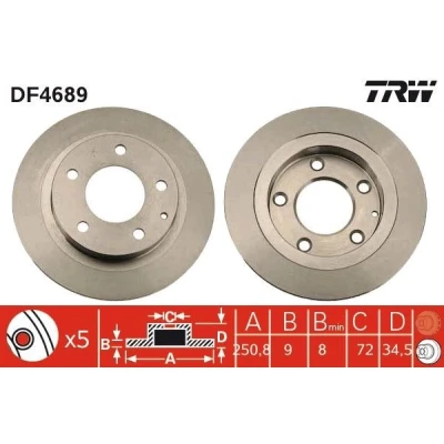 Bild av Bromsskiva Trw DF4689