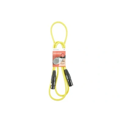 Bild av Chord Premium XLR hane hona kabel mikrofonkabel gul 1,5 m