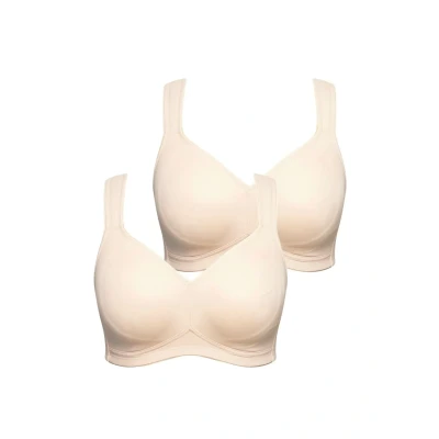 Bild av Ulla Popken Grosse GRÖSSEN 2ER PACK, OHNE BÜGEL, Vorgeformte CUPS Tshirtbh, Storlek: 85C, Beige