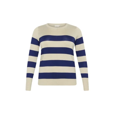 Bild av Kaffe Curve Striped Stickad tröja, Storlek: 50/52, Blue feather gray mel stripe