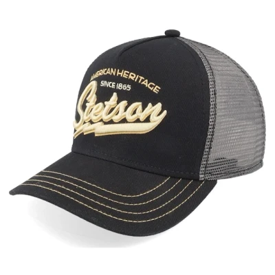 Bild av Stetson Since 1865 Trucker Keps Herrar snapback cap basebollkeps Snapback, med skärm, skärm Vinter Höst Vår Sommar One Size Small svart