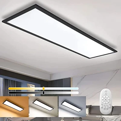 Bild av Dimbar taklampa LED panel 100 x 25 cm med fjärrkontroll, 28 W rektangulära lampor, minnesfunktion, 2 700 K6 500 K varm natur kall vit takpanel för sovrum vardagsrum kök