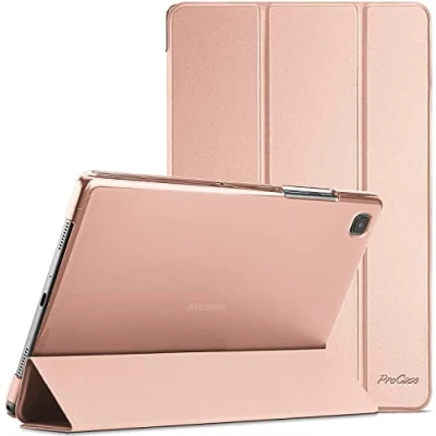 Bild av ProCase Fodral för Galaxy Tab A8 10,5 tum (SM X200/X205) 2022 trippelvikbart skyddsfodral ultratunt lätt stativ skal smart skydd med genomskinligt frostad baksida (roséguld)