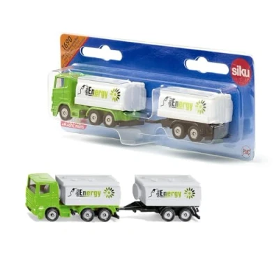 Bild av siku 1690, Lorry with Tanker Body and Trailer, Metal/Plastic, 1:87, Green/White, tandem axle, Can be combined models of the same scale