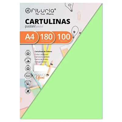Bild av Förpackning med 100 kartonger ljusgrön storlek A4 180 g