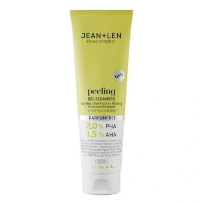 Bild av Jean &amp; Len Peeling Gel Cleanser, idealisk för alla hudtyper, avlägsnar försiktigt döda hudceller, kemisk peeling, doftfri, vegansk tvättgel, 125 ml