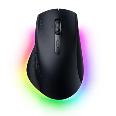 Bild av Razer Pro Click V2 Trådlös ergonomisk mus AI Prompt Assist 30K optisk sensor 3,5 månaders batteritid (14 zoner Chroma RGB, HyperScroll lutningsbart mushjul) Svart
