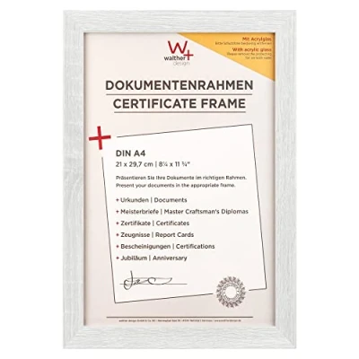 Bild av walther design EFX130W Fiorito Träram Konstglas, 21x29,7 cm, vit