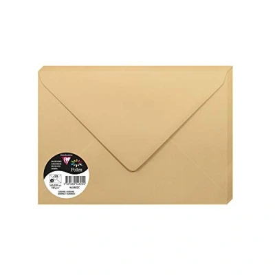 Bild av Clairefontaine Ref 5482C pollenkuvert (paket med 20) C5 storlek, 120 gsm papper, gummerad tätning, bläckstråleskrivare och laserskrivare kompatibel, syrafri karamell