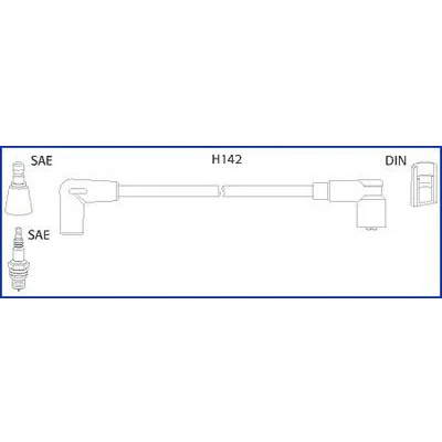 Bild av HITACHI 134484 Jeu De Fils d&#039;Allumage FIAT: Panda I 3/5 portes, Cinquecento, Seicento / 600 portes