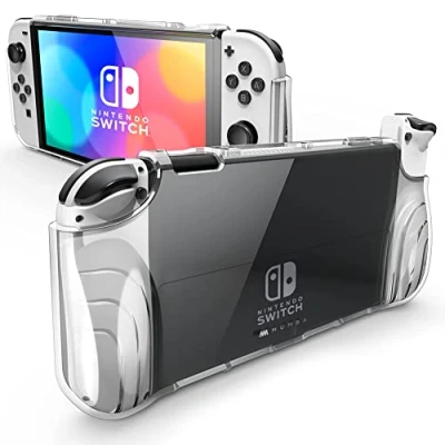 Bild av Mumba Fodral för Nintendo Switch OLED 2021, [Thunderbolt] Clear Cover med TPU grepp Kompatibel konsol och Joy Con Controller (Clear)