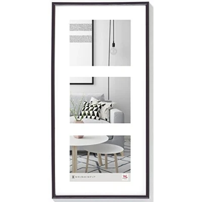 Bild av walther design tavelram svart 3x 13x18 cm Galleri med passepartout, Galeria plastram KB338S