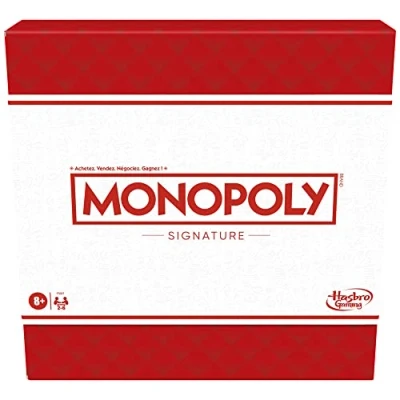 Bild av Monopol Signature, brädspel för familjen, 2 till 6 spelare, premiumförpackning och spelelement, integrerad förvaring, från 8 år