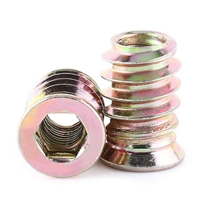 Bild av 20 st M6/M8/M10 skruvsats platt huvudbult sexagonala muttrar för kolstålhylsa, gängade trämöbler (M6 x 17 mm)