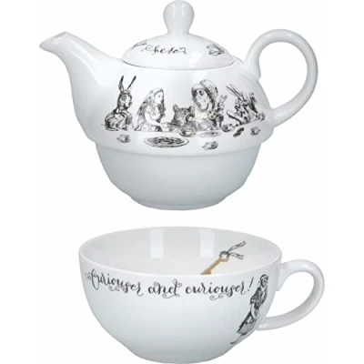 Bild av V&amp;A Alice in Wonderland Tekanna, 250 ml, Benporslin, Vit, VAAWT41