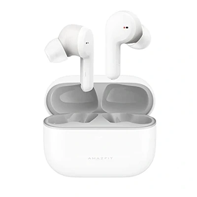 Bild av Amazfit Powerbuds Pro sporthörlurar Bluetooth trådlösa hörlurar med aktiv brusreducering, pulsövervakning, fitnessspårning, 4 lägen, 6 mikrofoner, 30H speltid, vit, normal