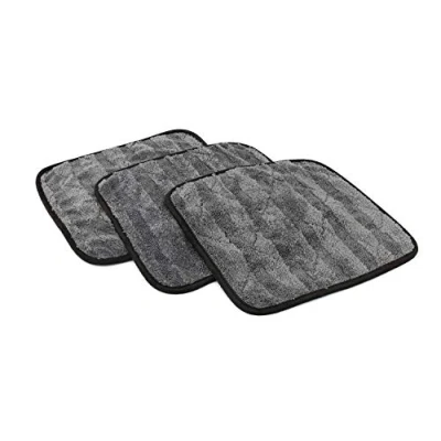 Bild av The Rag Company Gauntlet torkhandduk (3 pack) 70/30 blandning koreansk mikrofiber, designad för att torka fordon snabbare, grundligare och mer försiktigt än andra, 900 gsm, 12 tum x tum, grå