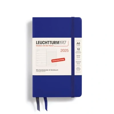 Bild av LEUCHTTURM1917 370504 veckokalender och anteckningsbok 2025, ficka A6 inbunden 12 månaders planerare, 80 g, linjerad bläck