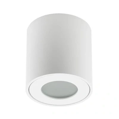 Bild av EDO Taklampa KLARS Spotlight GU10 Uttag Aluminium Glas 35 W Vit Ytmontering IP44 Vattentät Utomhus Takspot Inomhus Spot Ytmonterad Underskåpslampa för Vardagsrum Badrum Sovrum