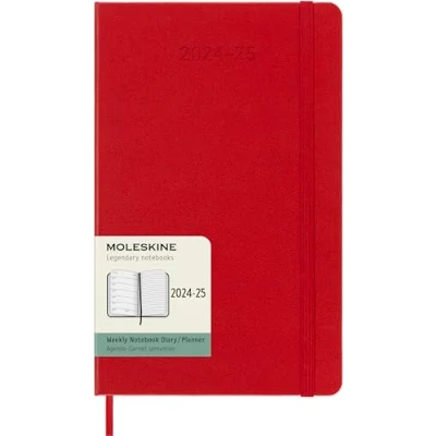 Bild av Moleskine 18 Monate Wochen Notizkalender 2024/2025, L/A5, 1 Wo = Seite, Rechts linierte Fester Einband, Scharlachrot