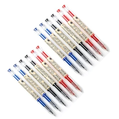 Bild av Gel bläckpenna snabbtorkande flytande bläckpennor fin spets japansk stil pennor 0,35 mm kulspetsmaskin penna skola kontor student examen skrift brevpapper tillbehör tekniska 12 st (4 svart 4 blå röd)