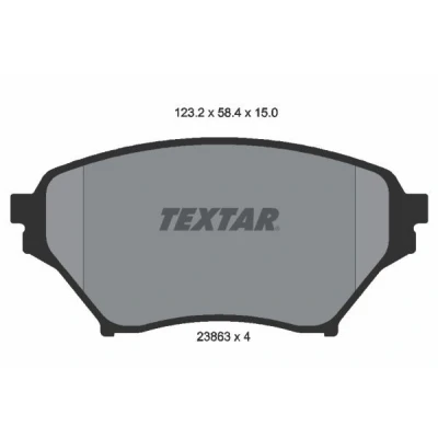 Bild av TEXTAR 2386301 Jeu de plaquettes frein non préparé pour indicateur d&#039;usure MAZDA: MX 5 2