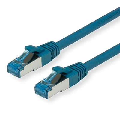 Bild av VALUE Patchkabel Kat.6A (klass EA) S/FTP (PiMF), LSOH, blå, 0,5 m
