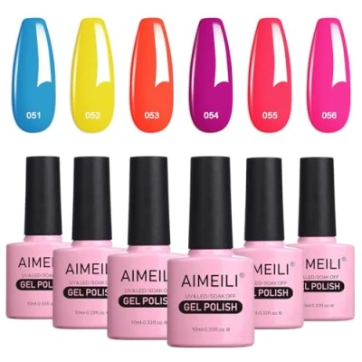 Bild av AIMEILI Blötlägg av UV LED Neon gel nagellack flerfärg/mixad färg/ombo färg uppsättning 6 st x 10 ml kit 11