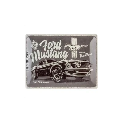 Bild av Nostalgic Art Plåtskylt i retrostil, Ford Mustang The Boss Presentidé för biltillbehörsälskare, av metall, Deko vintagedesign, 30 x 40 cm