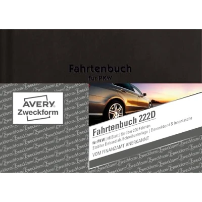 Bild av AVERY Zweckform Formularbuch Hardcover Fahrtenbuch, A6 quer, für Pkw, 48 Blatt, neues, edles Design, hochwertiger (222D)