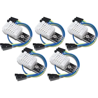 Bild av TECNOIOT 5 st DHT22 digital temperaturluftfuktighetssensor AM2302 modul med PCB och kabel