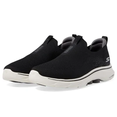 Bild av Skechers herr Go Walk 7 träningsskor, Svart och träkol textil, 42.5 EU