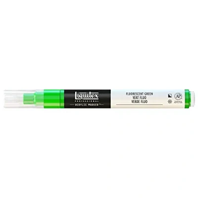 Bild av Liquitex 4620985 Professional Paint Marker, akrylmärkpenna med högpigmenterad vattenbaserad akrylfärg för inomhus och utomhusbruk, fin spets grön fluorescerande