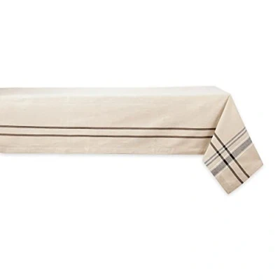 Bild av DII fransk rand bordsskiva kollektion bondgårdsstil matbord linne bordsduk, 60 x 104, brungrå/svart