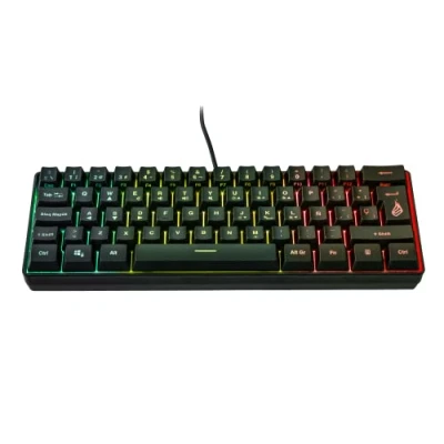 Bild av SureFire Kingpin X1 60% speltangentbord spanskt, spelmultimediatangentbord litet och mobilt, RGB tangentbord med belysning, 25 anti ghosting knappar, spansk layout QWERTY
