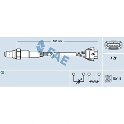 Bild av FAE 77155 Sonde lambda OPEL: Meriva A, Zafira Corsa C 3/5 portes, VAUXHALL: Mk1, Astra Mk4 Cabrio