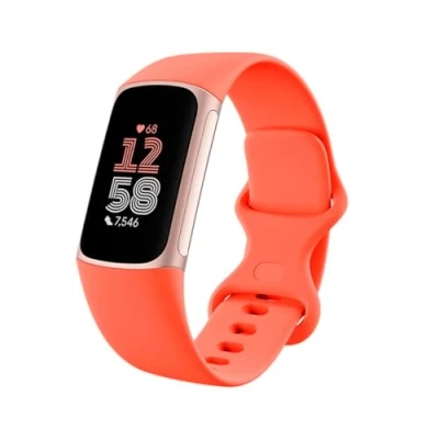 Bild av Fitbit Charge 6 Champagne gold aluminium aktivitetspårare med evighetsband silikon korall Bluetooth, NFC 37.64 g