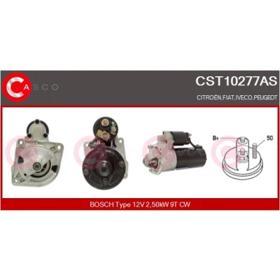 Bild av CASCO CST10277AS Startmotor 12V 2,50kW 9 CPS0066 82mm FIAT: Ducato II Flak/Chassi, CITROËN: Jumper I Minibuss