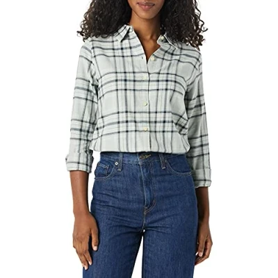 Bild av Amazon Essentials Women&#039;s Långärmad lätt rutig flanellskjorta klassisk passform, Svart Grå Rutig, XXL
