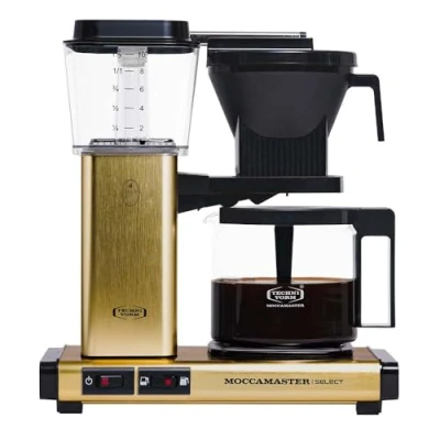 Bild av Moccamaster D KBG 741 Select Brushed Brass Kaffemaskin, 1.25L, Guld, Svart