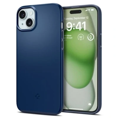 Bild av Spigen Thin Fit Skal kompatibel med iPhone 15 Plus Case Fodral Navy Blue
