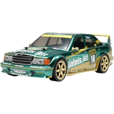 Bild av TAMIYA 58638 &quot;1:10 RC MB 190E stöld. Alt Zakspeed TT 01E fordon grön guld