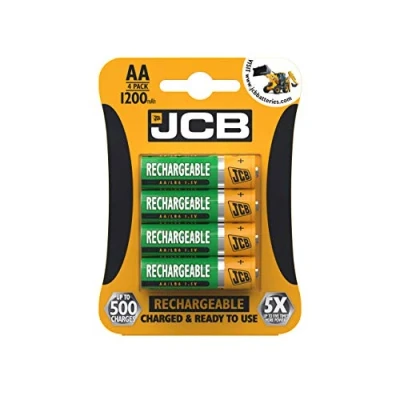 Bild av S5452 JCB AA 1 200 mAh uppladdningsbara batterier 4 pack