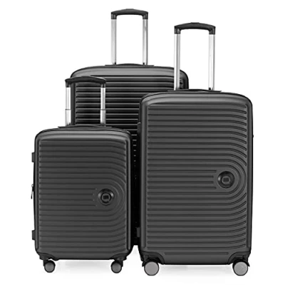 Bild av HAUPTSTADTKOFFER Mitte set med 3 resväskor handbagage resväska 55 cm, medium 68 cm + stor 77 hårt skal ABS, TSA, Grafiter